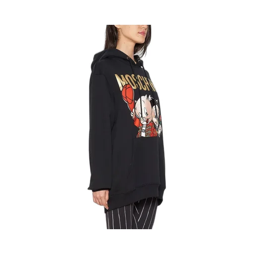 Black Piggy Oversize Hooded Sweater