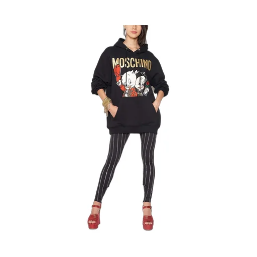 Black Piggy Oversize Hooded Sweater