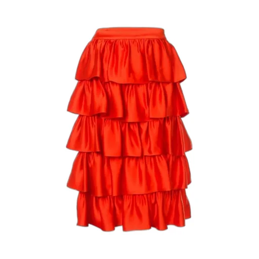 Medium-Length Skirt With Lotus Leaf Edge