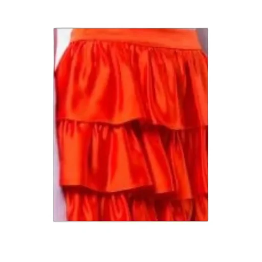 Medium-Length Skirt With Lotus Leaf Edge