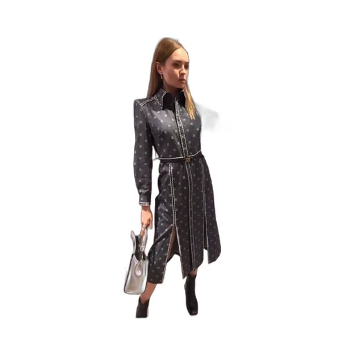 Karligraphy Motif Shirt Dress