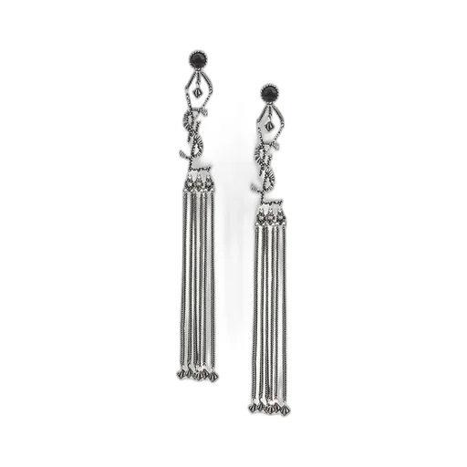 Saint Laurent Logo Monogram Drop Earrings