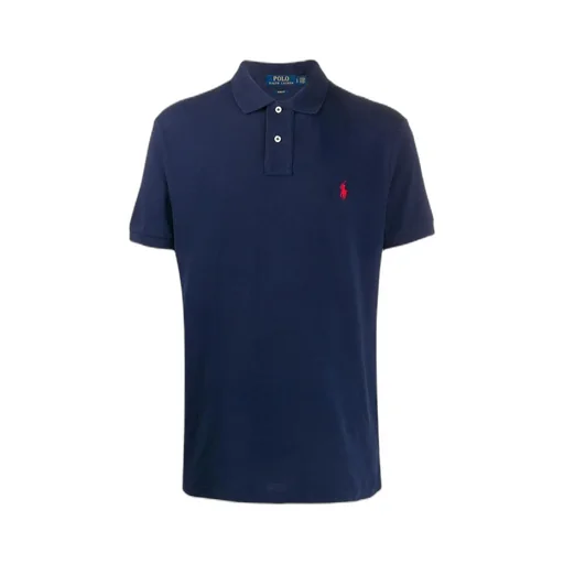 Navy Blue Logo Embroidered Polo Shirt