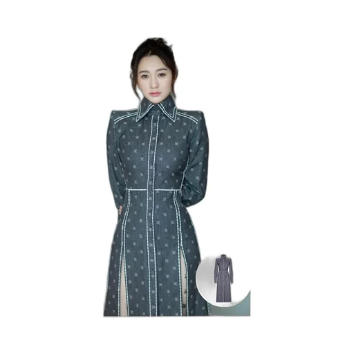 Karligraphy Motif Shirt Dress