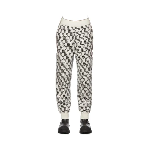 Monogram Intarsia-Knit Track Pants