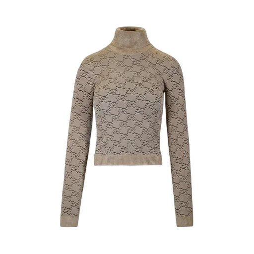 High-Necked Ff Karligraphy Pattern Pullover