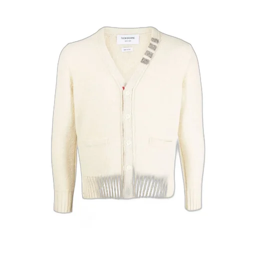 Stripe-Detail V-Neck Cardigan