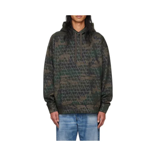 Valentino Camouflage Printed Drawstring Hoodie