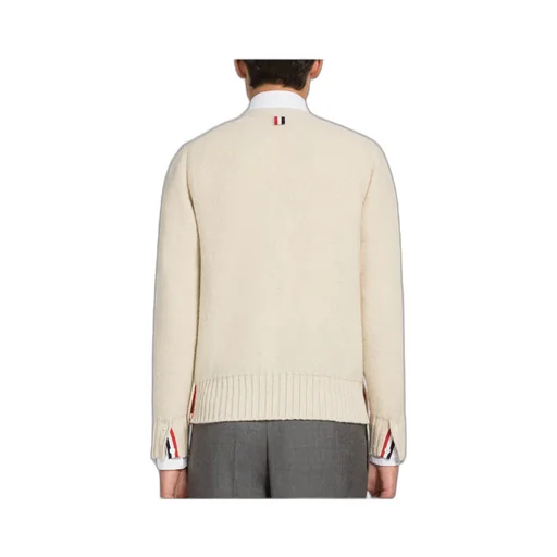 Stripe-Detail V-Neck Cardigan