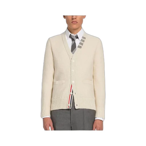 Stripe-Detail V-Neck Cardigan