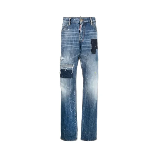 Dsquared2 Logo Patch Distressed Jeans