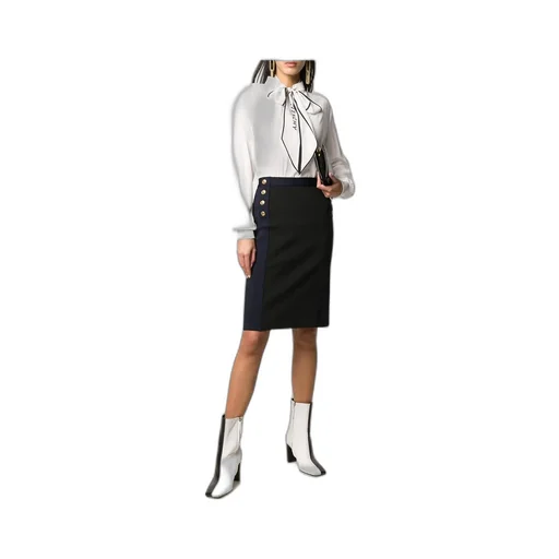 High-Waisted Two-Tone Skirt
