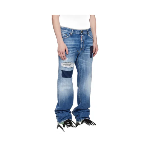 Dsquared2 Logo Patch Distressed Jeans