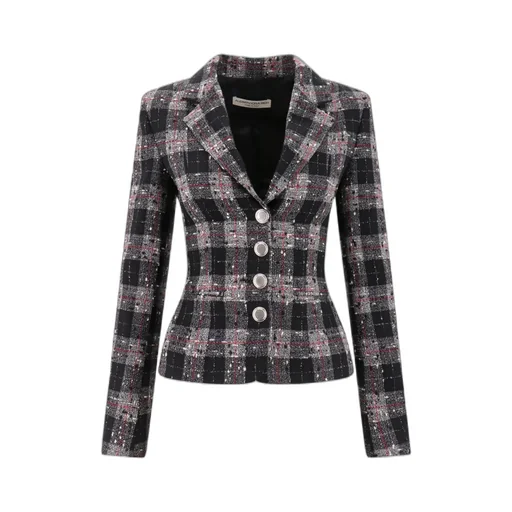 Alessandra Rich Checked Single-Breasted Blazer
