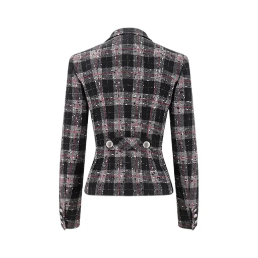 Alessandra Rich Checked Single-Breasted Blazer