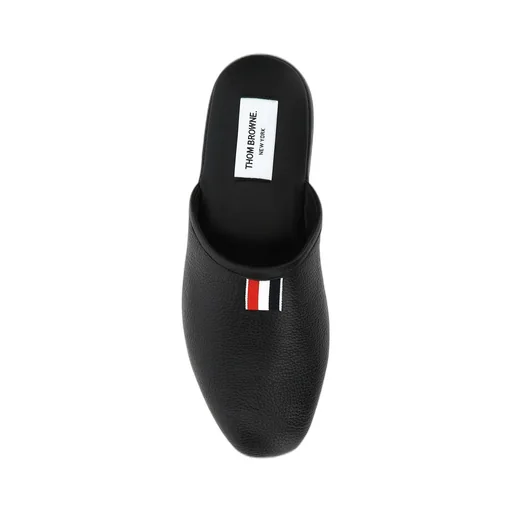 Grosgrain Tab Pebbled Slippers