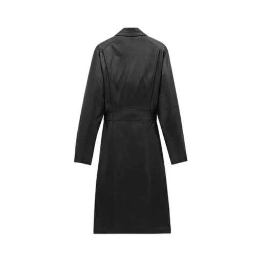 Saint Laurent Belted Zip Detailed Biker Coat