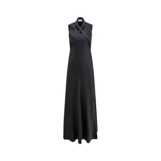 Off-White V-Neck Open-Back Midi Dress