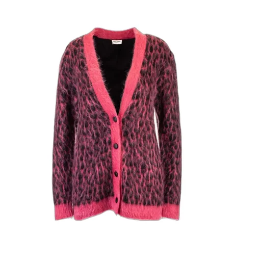 Saint Laurent Leopard Knitted Cardigan