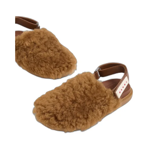 Marni Logo Patch Slingback Sandals