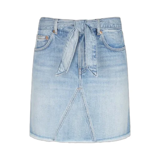 Belted Denim Mini Skirt