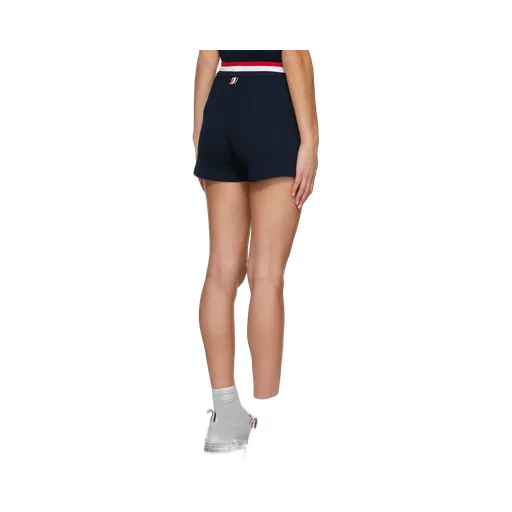 Tricolour-Waistband Seersucker Shorts