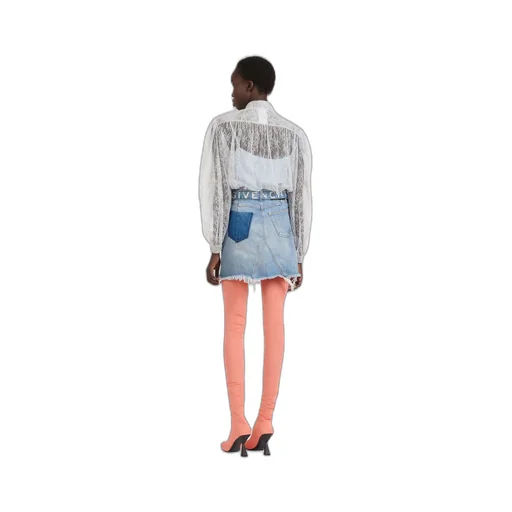 Belted Denim Mini Skirt