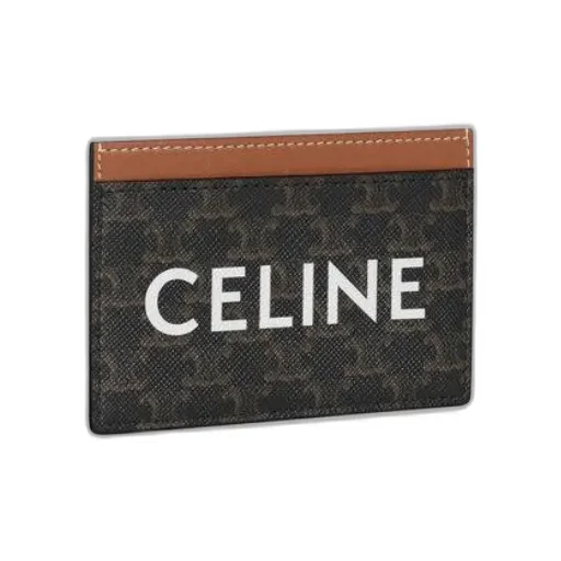 Card Holder In Triomphe Canvas With Celine Print
