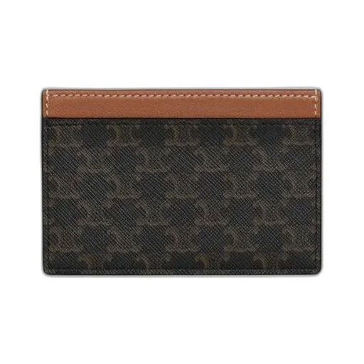 Card Holder In Triomphe Canvas With Celine Print