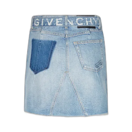 Belted Denim Mini Skirt