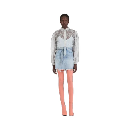 Belted Denim Mini Skirt