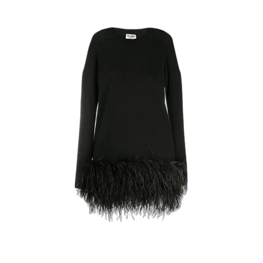 Saint Laurent Feather Hem Dress