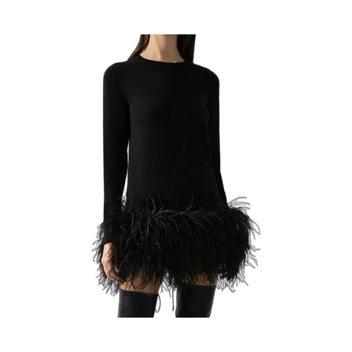 Saint Laurent Feather Hem Dress