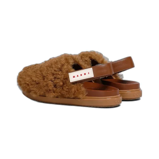 Marni Logo Patch Slingback Sandals