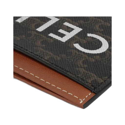Card Holder In Triomphe Canvas With Celine Print