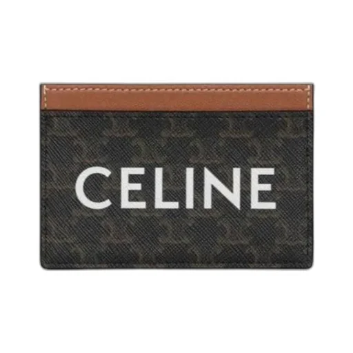 Card Holder In Triomphe Canvas With Celine Print