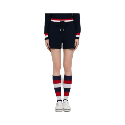 Tricolour-Waistband Seersucker Shorts