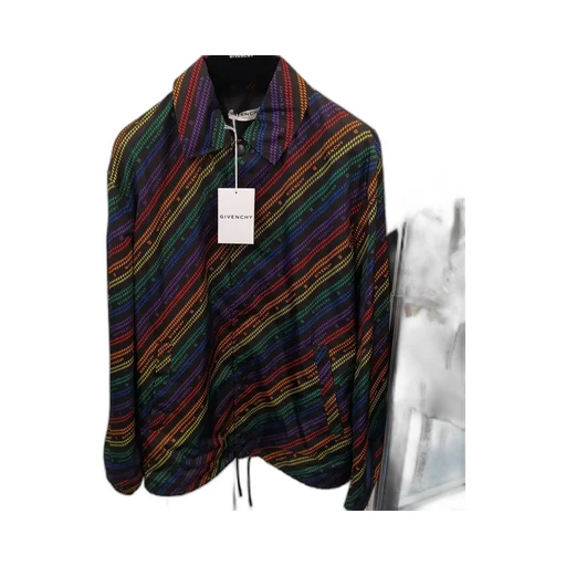 Chain-Print Buttoned Jacket