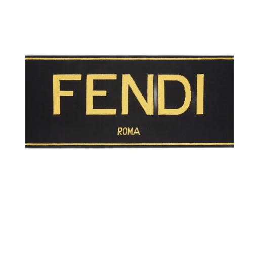 Logo-Intarsia Knitted Scarf