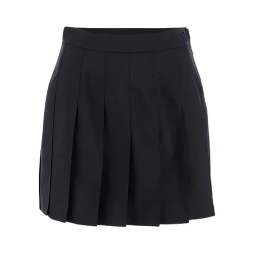 Asymmetric Pleated Miniskirt