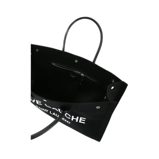 Saint Laurent Rive Gauche Logo Printed Tote Bag