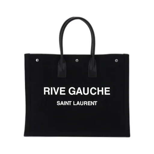 Saint Laurent Rive Gauche Logo Printed Tote Bag