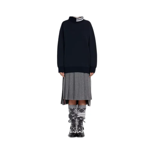 4-Bar Stripe Intarsia Turtle-Neck Sweatshirt