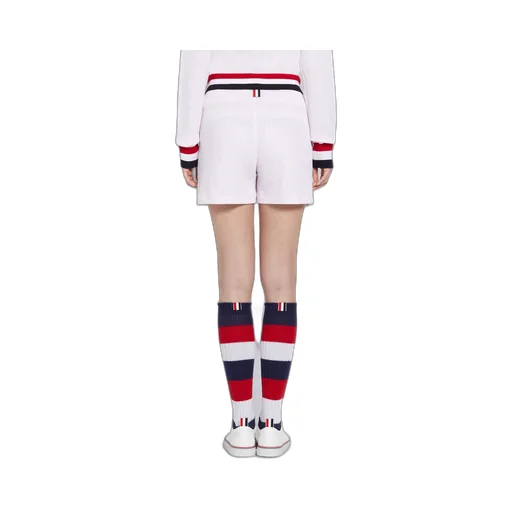 Tricolour-Waistband Seersucker Shorts
