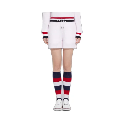 Tricolour-Waistband Seersucker Shorts