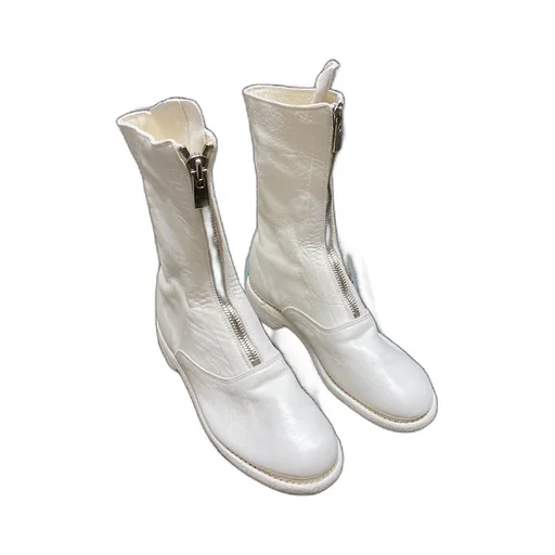 Zip-Front Calf-Length Boots