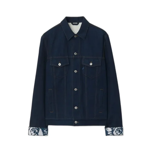Burberry Logo-Patch Buttoned Denim Jacket