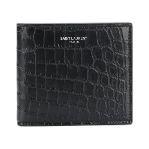 Saint Laurent East/West Embossed Bi-Fold Wallet