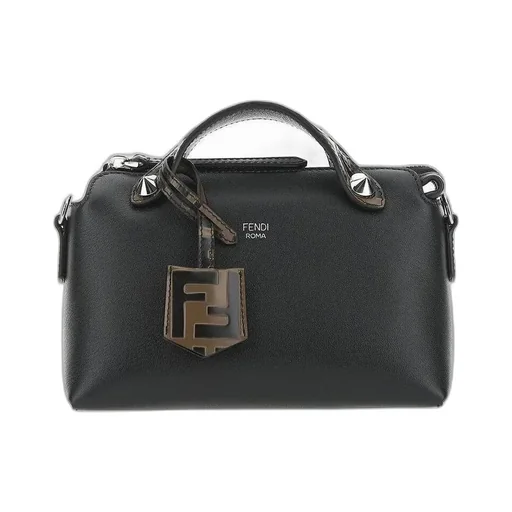 Small Black Leather Boston Bag