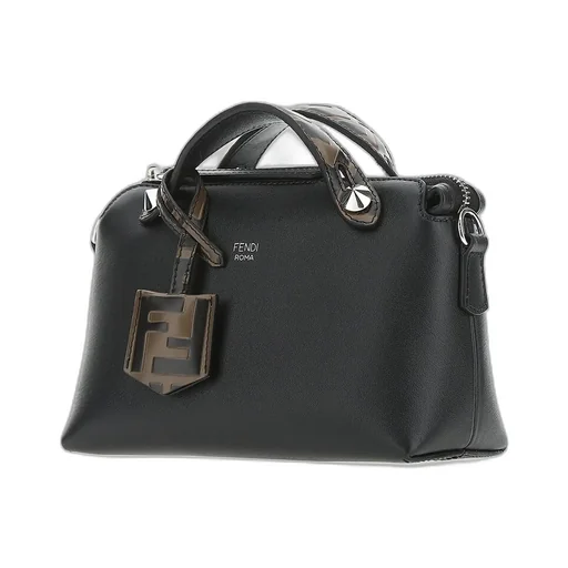 Small Black Leather Boston Bag